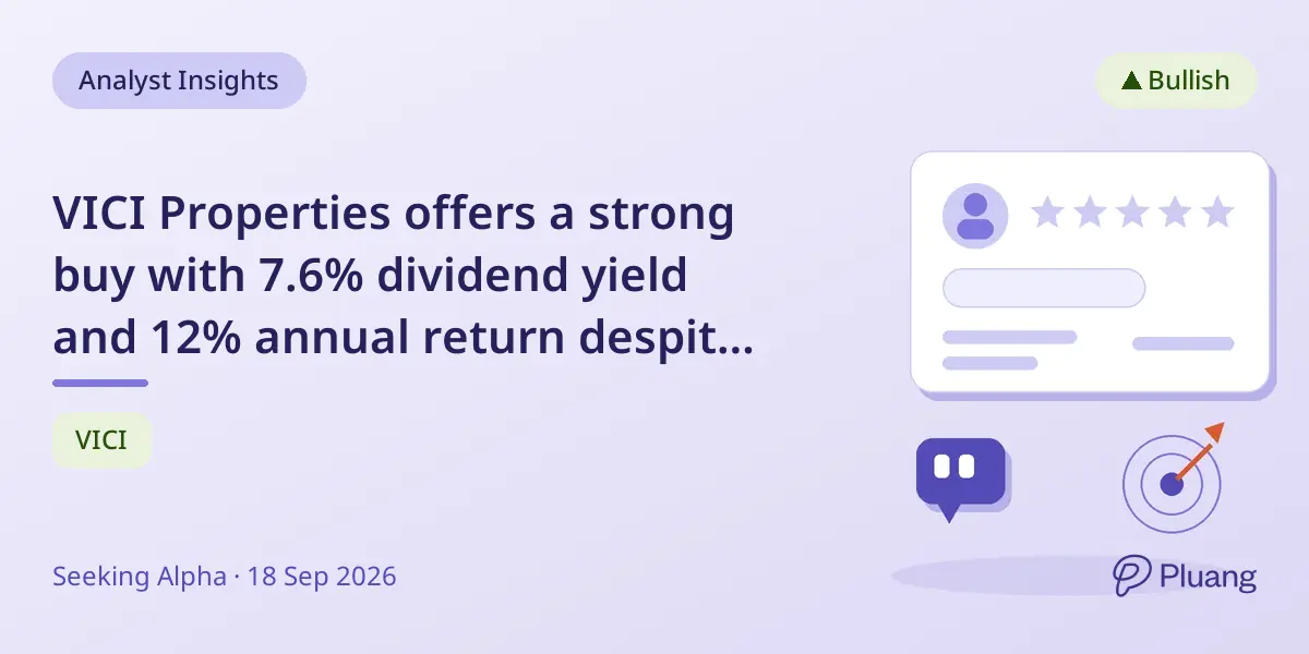 VICI Properties offers a strong buy with 7.6% dividend yield and 12% annual return despite sector challenges.