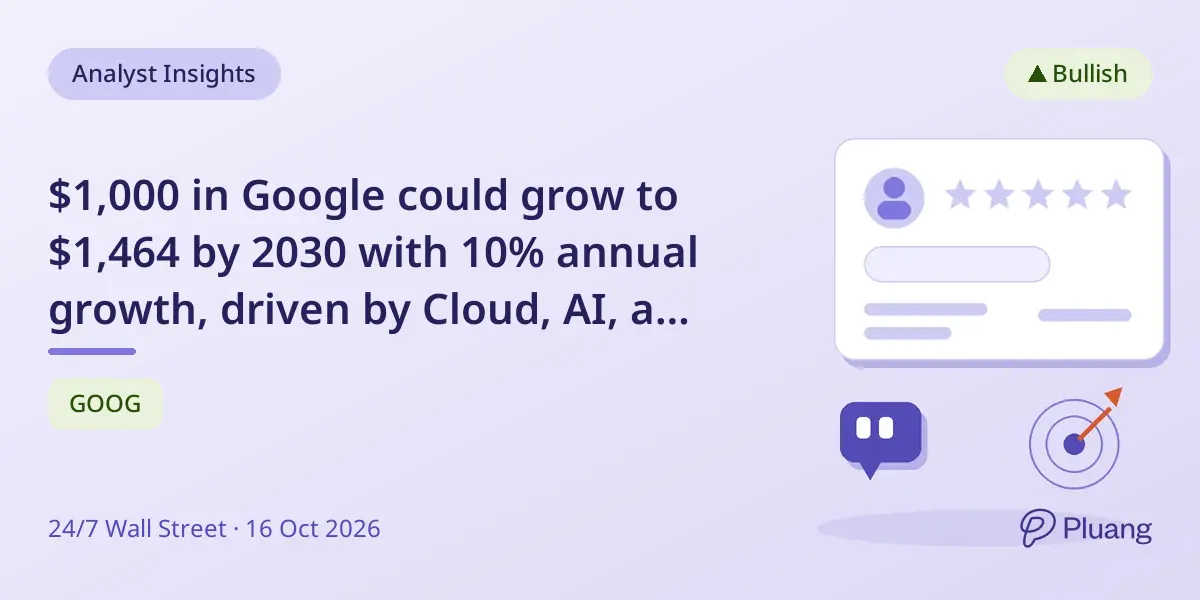 $1,000 in Google could grow to $1,464 by 2030 with 10% annual growth, driven by Cloud, AI, and Gemini.