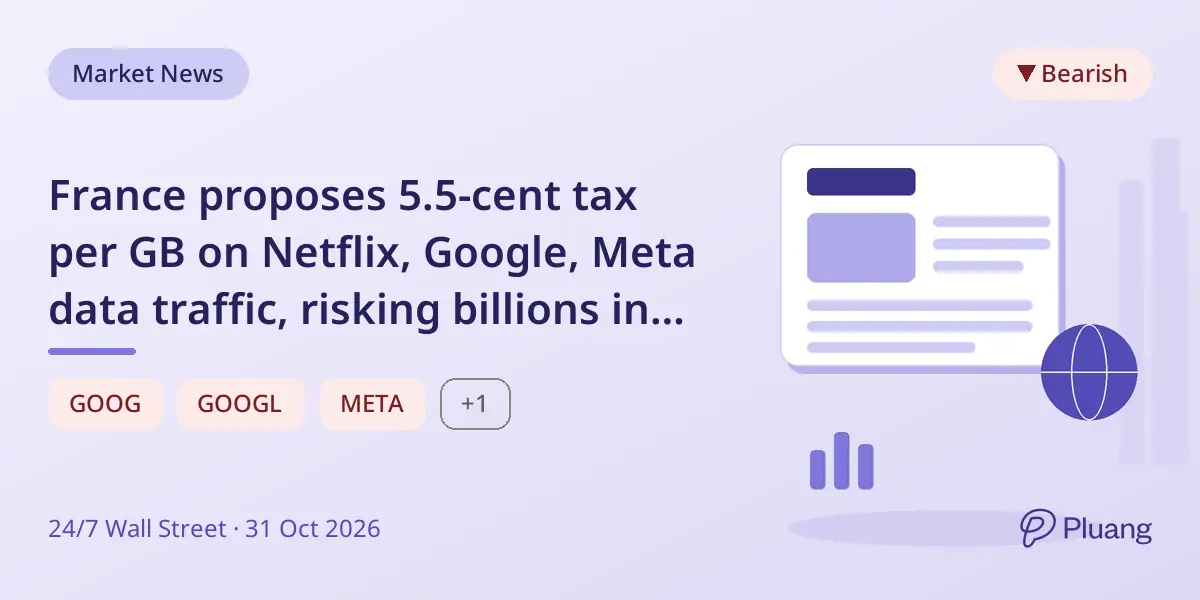 France proposes 5.5-cent tax per GB on Netflix, Google, Meta data traffic, risking billions in revenue.