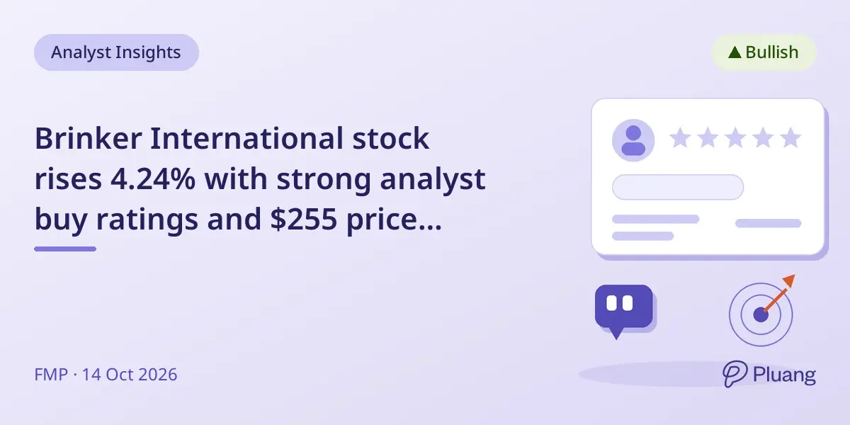 Brinker International stock rises 4.24% with strong analyst buy ratings and $255 price target.