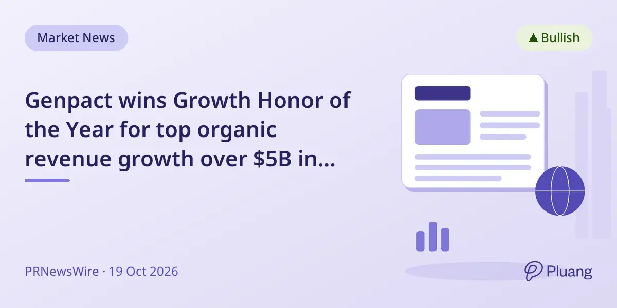 Genpact wins Growth Honor of the Year for top organic revenue growth over $5B in 2026