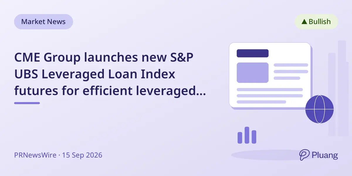 CME Group launches new S&P UBS Leveraged Loan Index futures for efficient leveraged loan trading.
