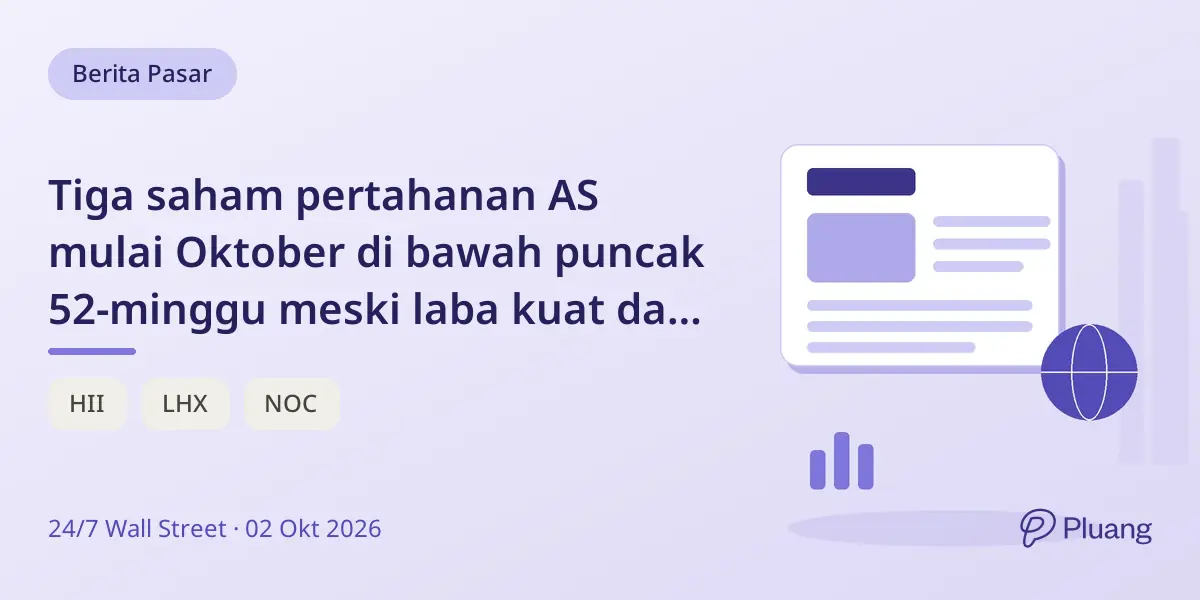Tiga saham pertahanan AS mulai Oktober di bawah puncak 52-minggu meski laba kuat dan anggaran naik.