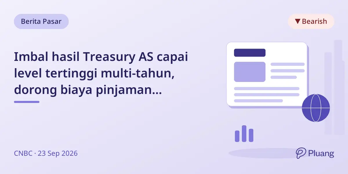 Imbal hasil Treasury AS capai level tertinggi multi-tahun, dorong biaya pinjaman konsumen naik jelang kenaikan suku bunga Fed.
