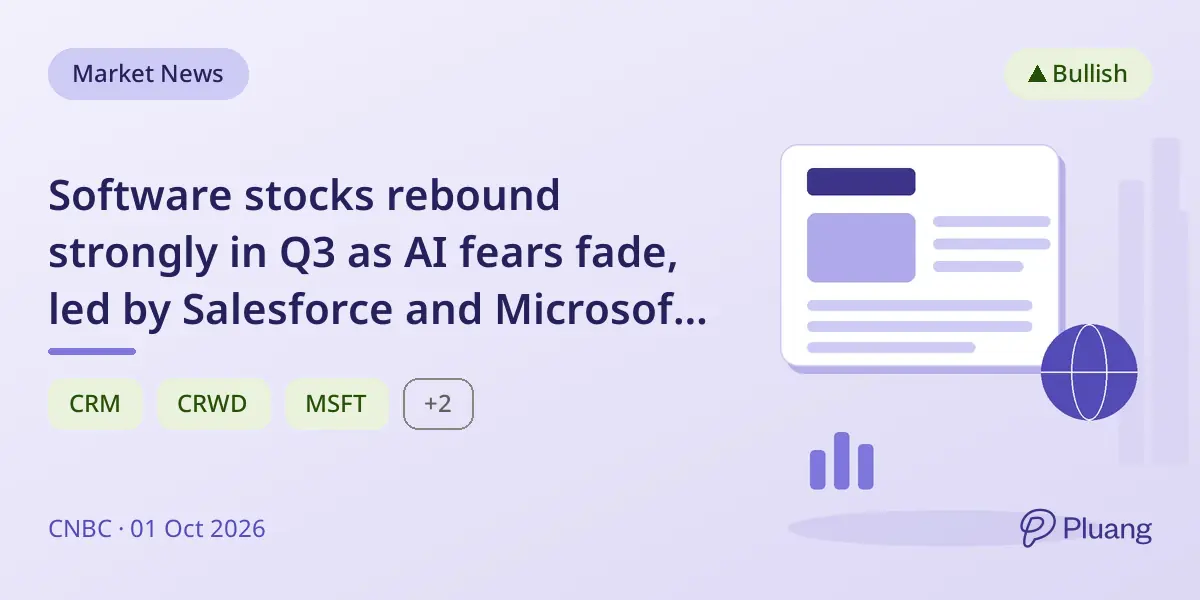 Software stocks rebound strongly in Q3 as AI fears fade, led by Salesforce and Microsoft gains.