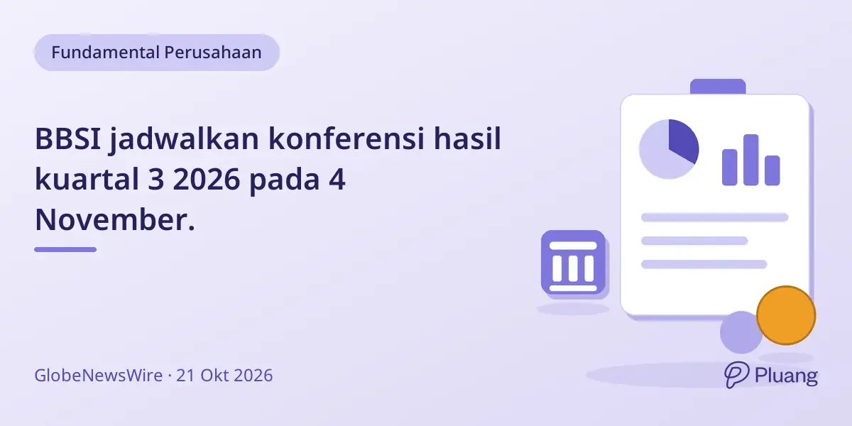 BBSI jadwalkan konferensi hasil kuartal 3 2026 pada 4 November.