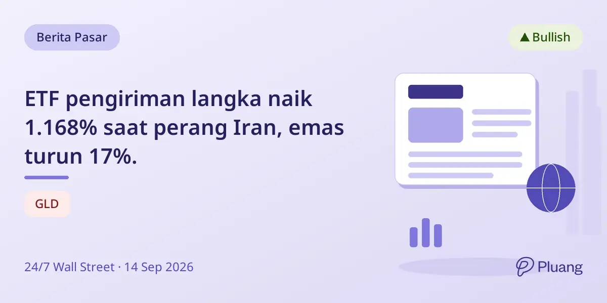 ETF pengiriman langka naik 1.168% saat perang Iran, emas turun 17%.