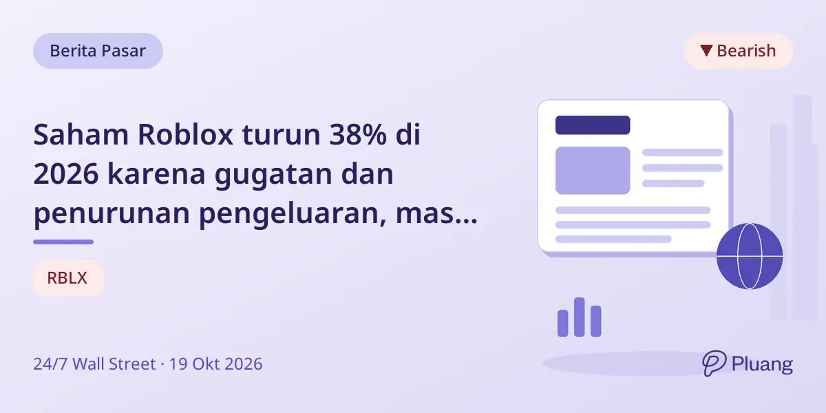 Saham Roblox turun 38% di 2026 karena gugatan dan penurunan pengeluaran, masa depan tergantung pemulihan pengeluaran pengguna.