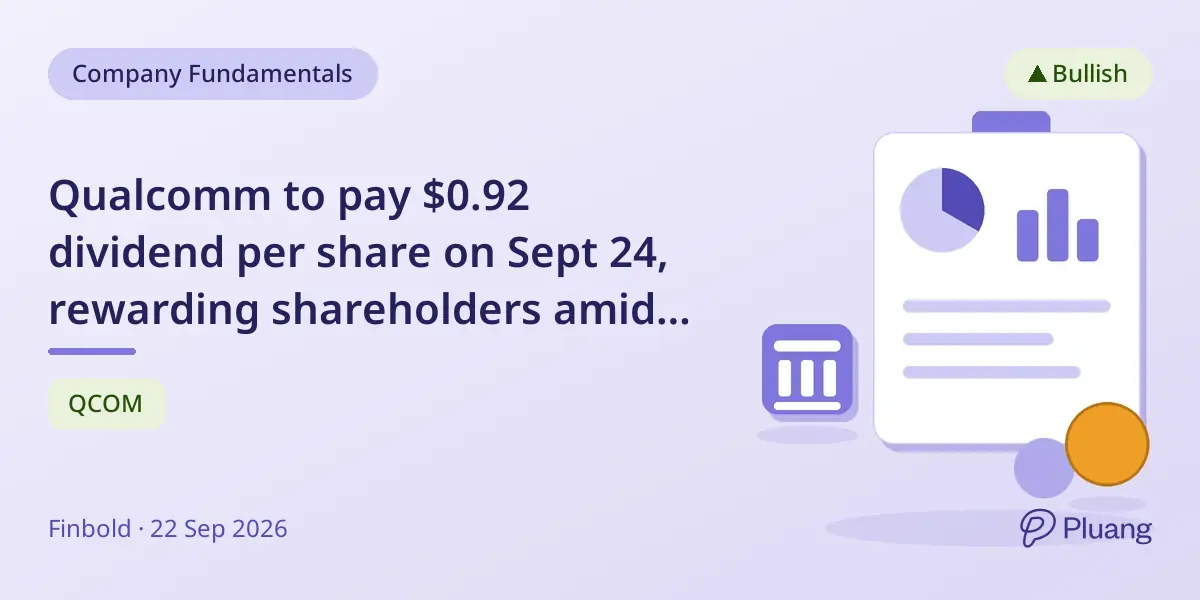 Qualcomm to pay $0.92 dividend per share on Sept 24, rewarding shareholders amid mixed stock outlook.