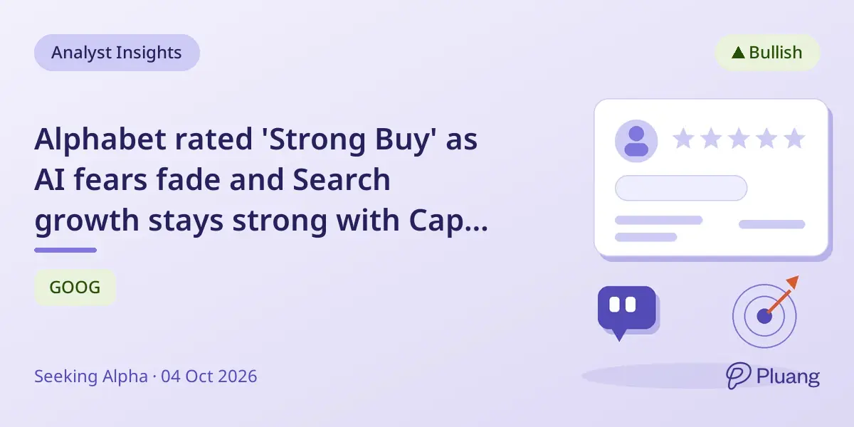 Alphabet rated 'Strong Buy' as AI fears fade and Search growth stays strong with CapEx investment seen as opportunity.