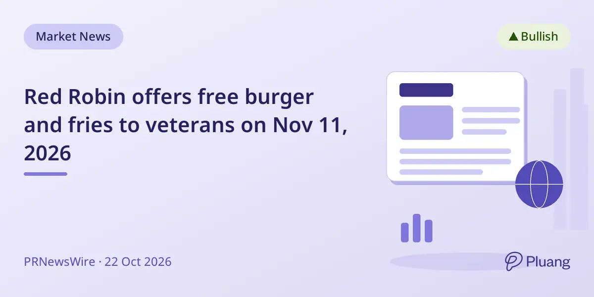 Red Robin offers free burger and fries to veterans on Nov 11, 2026