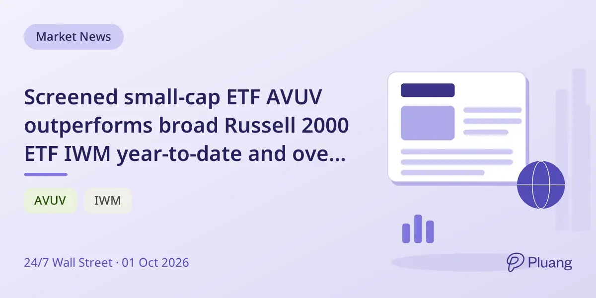 Screened small-cap ETF AVUV outperforms broad Russell 2000 ETF IWM year-to-date and over five years.