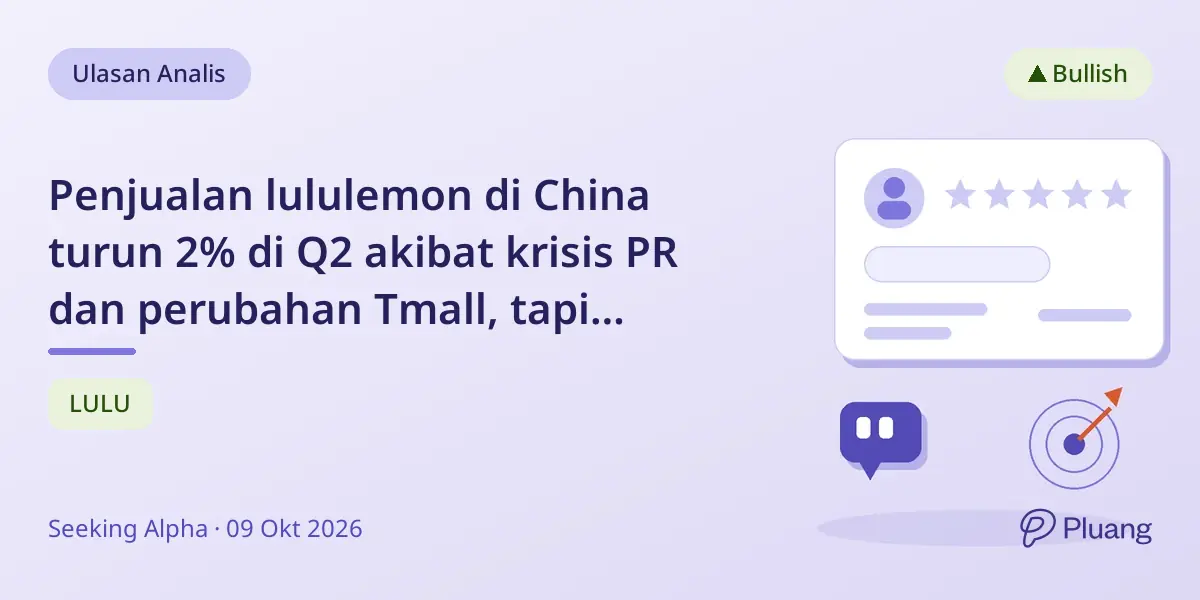 Penjualan lululemon di China turun 2% di Q2 akibat krisis PR dan perubahan Tmall, tapi mulai pulih.