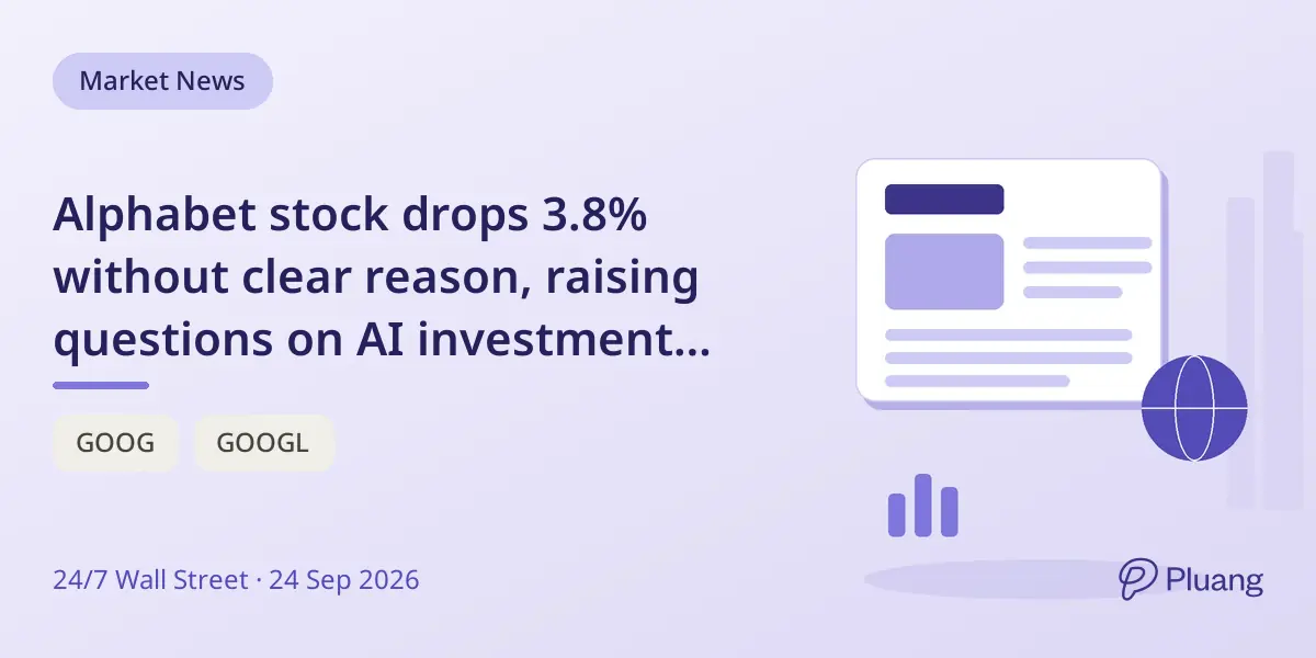 Alphabet stock drops 3.8% without clear reason, raising questions on AI investment costs and future growth.