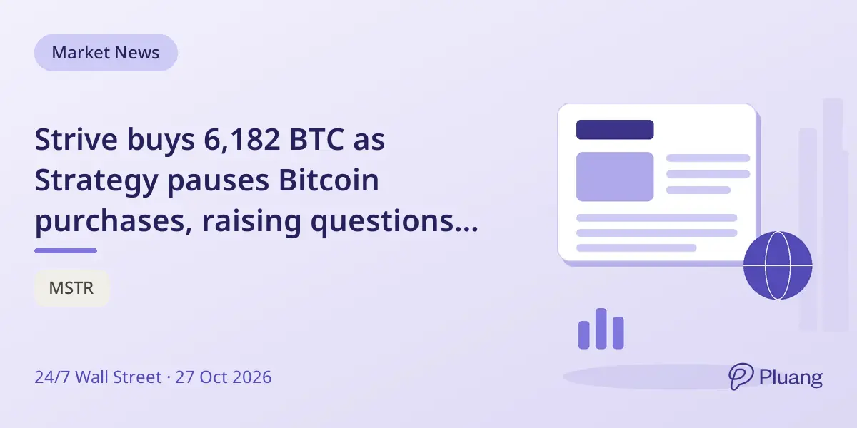 Strive buys 6,182 BTC as Strategy pauses Bitcoin purchases, raising questions about BTC holding above $80K.