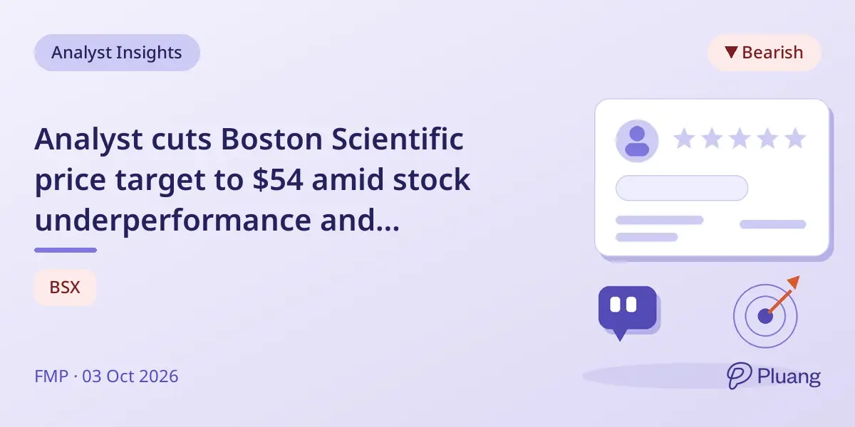 Analyst cuts Boston Scientific price target to $54 amid stock underperformance and upcoming earnings.