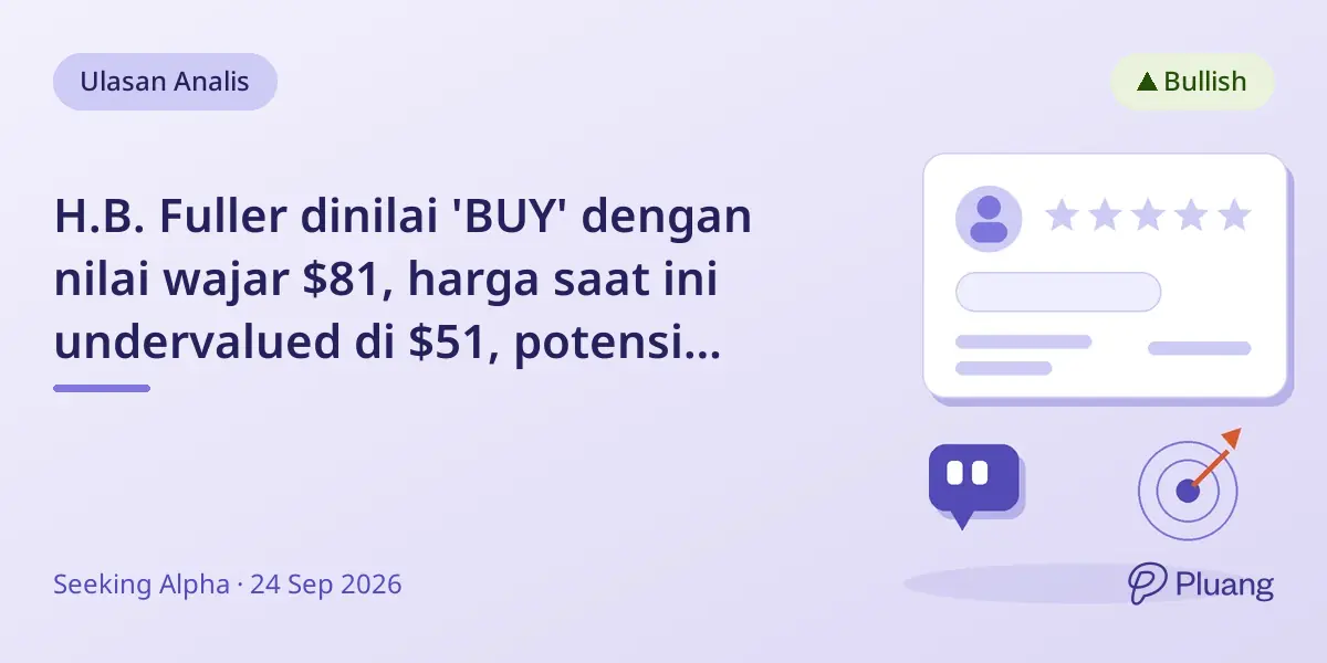 H.B. Fuller dinilai 'BUY' dengan nilai wajar $81, harga saat ini undervalued di $51, potensi kenaikan kuat.