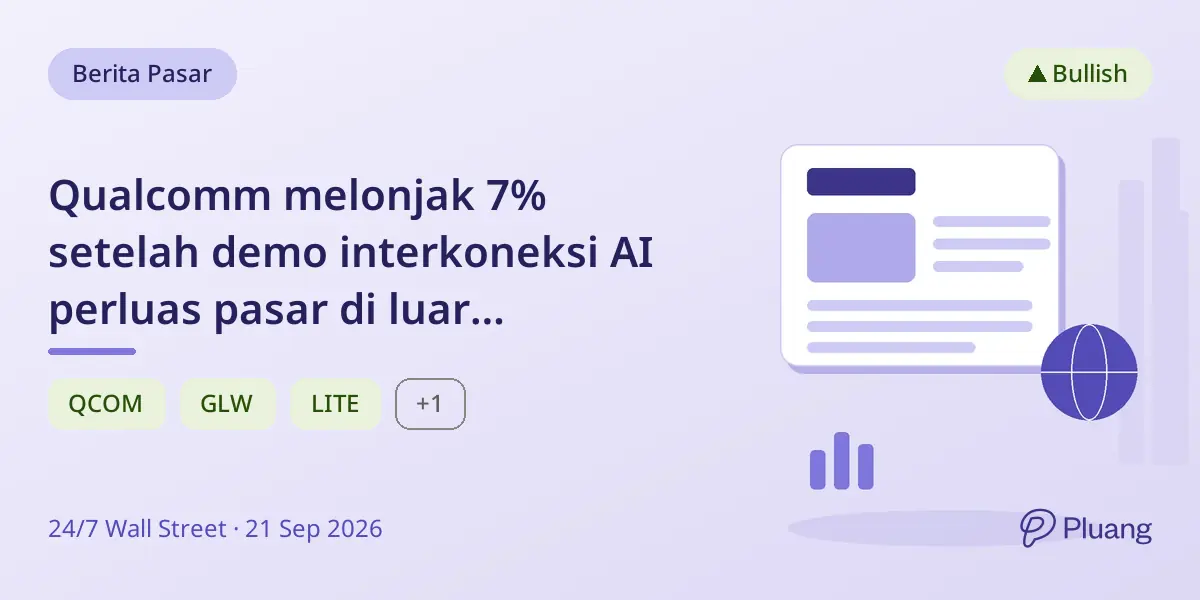Qualcomm melonjak 7% setelah demo interkoneksi AI perluas pasar di luar smartphone.