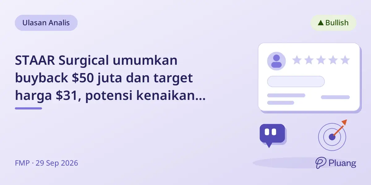 STAAR Surgical umumkan buyback $50 juta dan target harga $31, potensi kenaikan 48,5%.