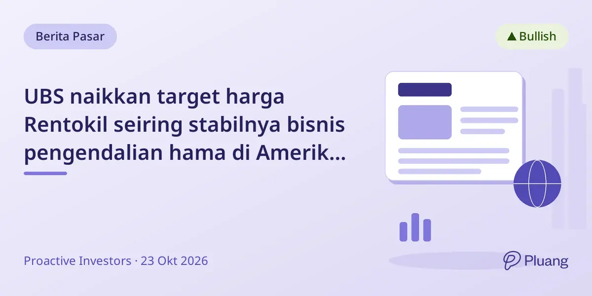 UBS naikkan target harga Rentokil seiring stabilnya bisnis pengendalian hama di Amerika Utara.