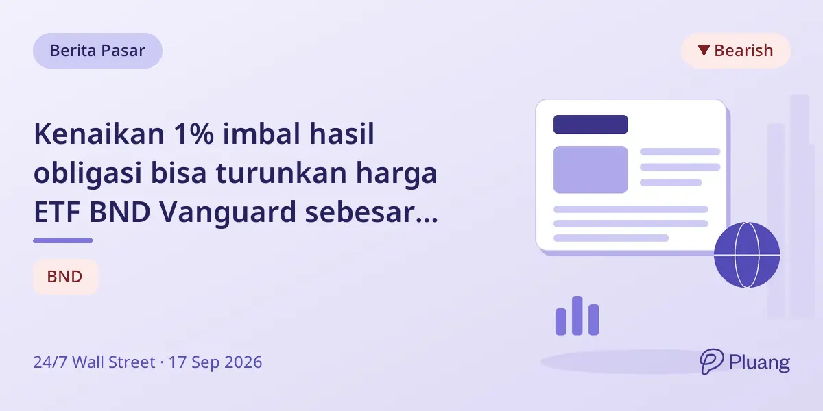 Kenaikan 1% imbal hasil obligasi bisa turunkan harga ETF BND Vanguard sebesar 5,7% meski hasilnya 4,7%.