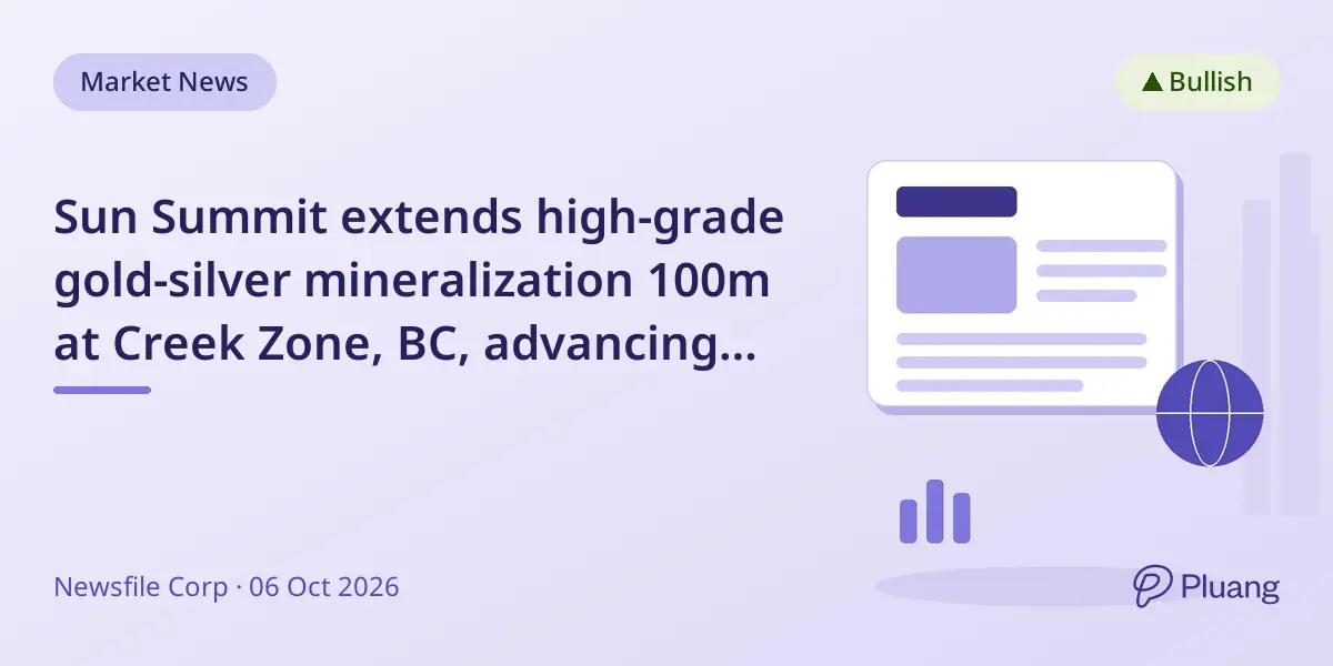 Sun Summit extends high-grade gold-silver mineralization 100m at Creek Zone, BC, advancing resource estimate plans for 2027.