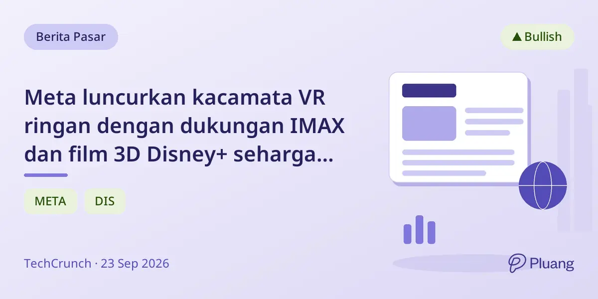 Meta luncurkan kacamata VR ringan dengan dukungan IMAX dan film 3D Disney+ seharga $1299.