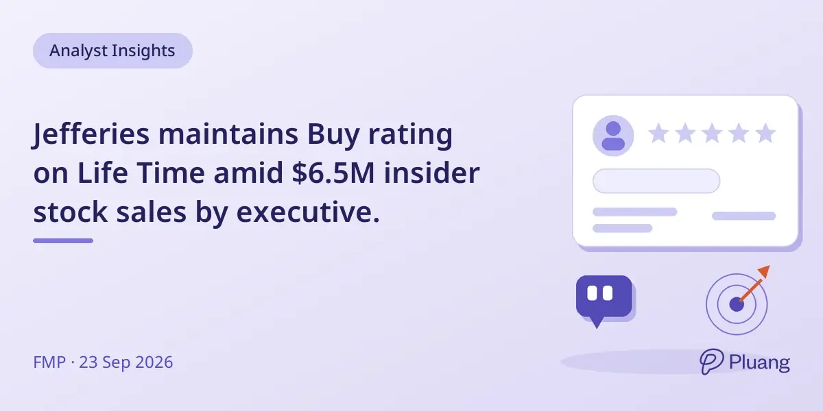Jefferies maintains Buy rating on Life Time amid $6.5M insider stock sales by executive.