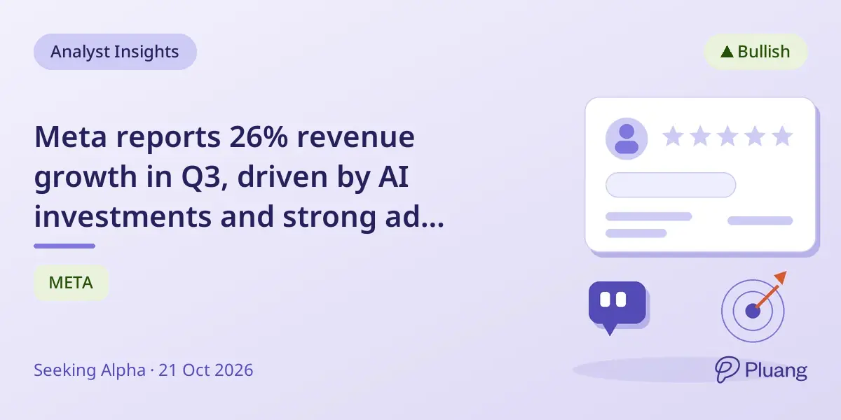 Meta reports 26% revenue growth in Q3, driven by AI investments and strong ad sales.