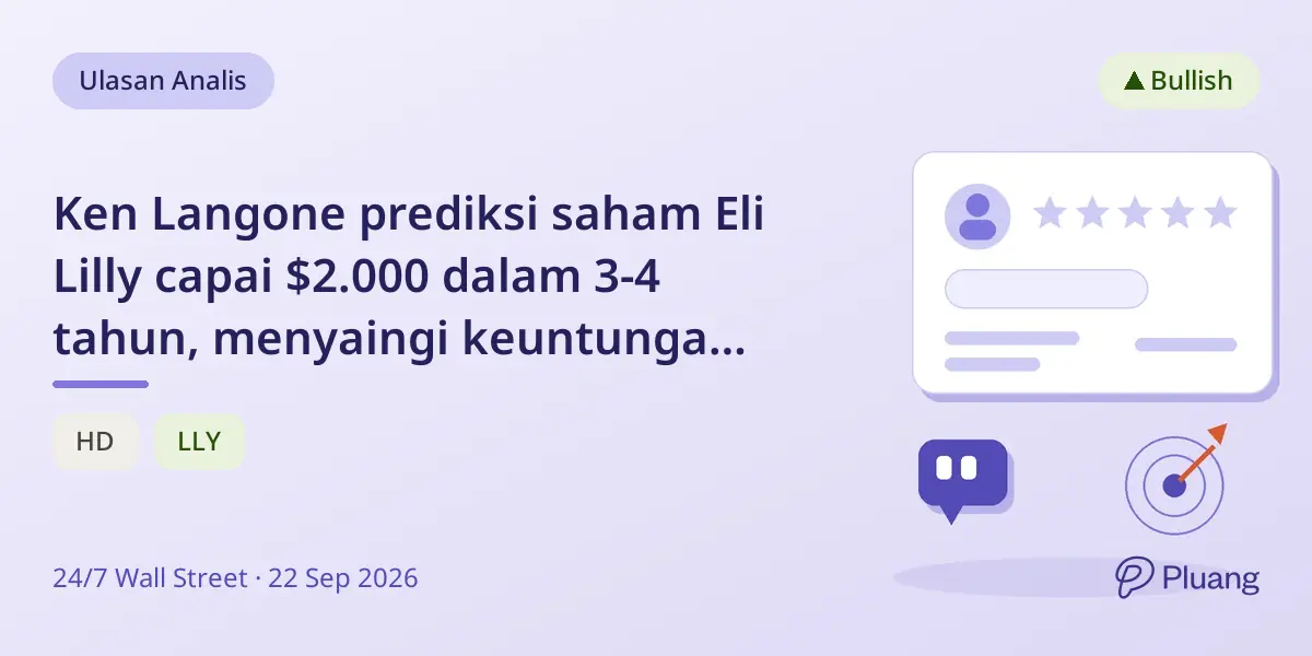 Ken Langone prediksi saham Eli Lilly capai $2.000 dalam 3-4 tahun, menyaingi keuntungan Home Depot.