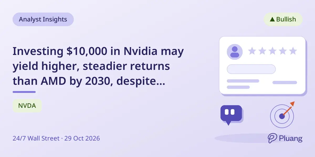Investing $10,000 in Nvidia may yield higher, steadier returns than AMD by 2030, despite AMD's higher upside potential.