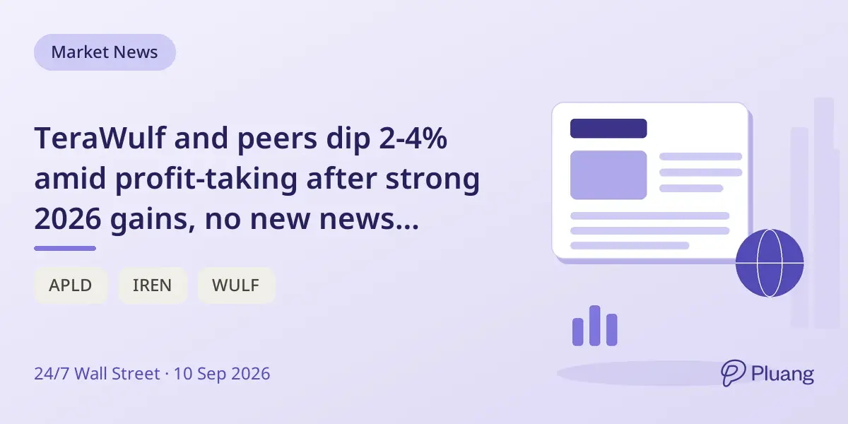 TeraWulf and peers dip 2-4% amid profit-taking after strong 2026 gains, no new news driving move.