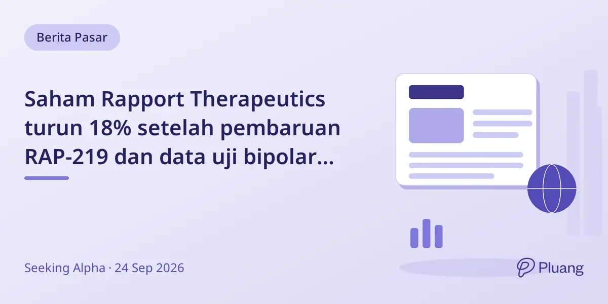 Saham Rapport Therapeutics turun 18% setelah pembaruan RAP-219 dan data uji bipolar mania mendatang