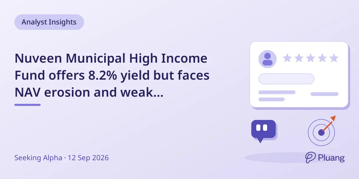 Nuveen Municipal High Income Fund offers 8.2% yield but faces NAV erosion and weak distribution coverage.