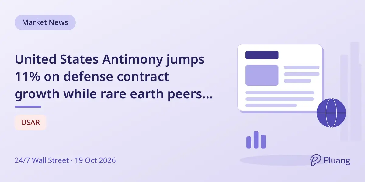 United States Antimony jumps 11% on defense contract growth while rare earth peers fall.