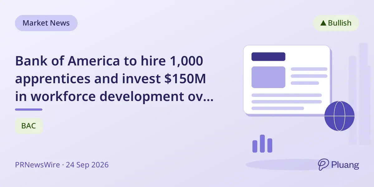 Bank of America to hire 1,000 apprentices and invest $150M in workforce development over five years