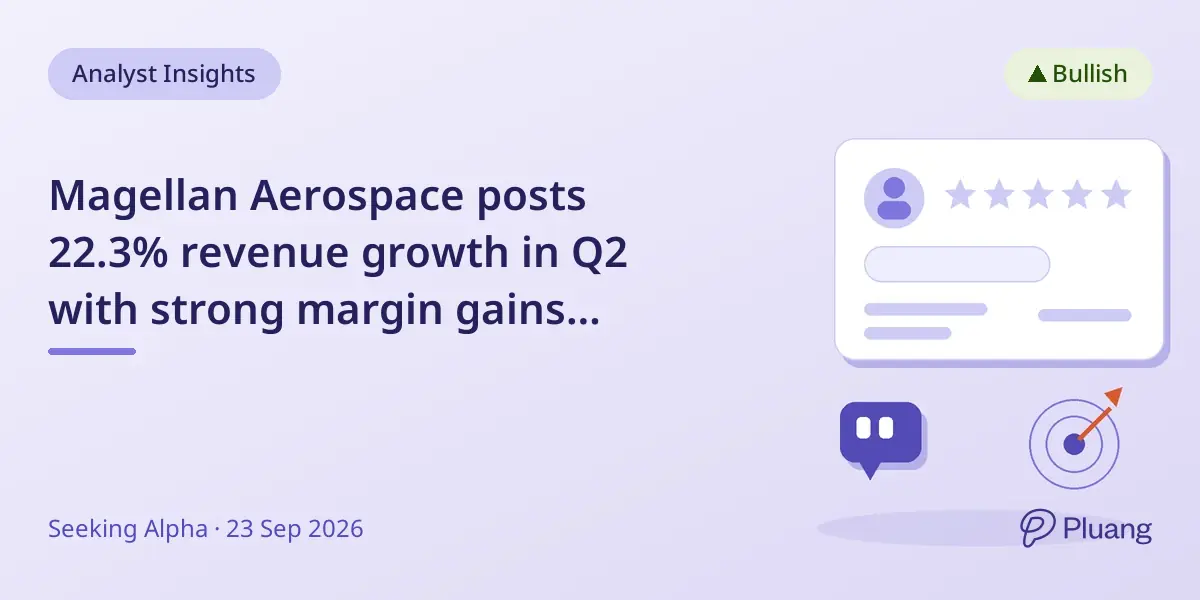 Magellan Aerospace posts 22.3% revenue growth in Q2 with strong margin gains despite cash flow challenges.