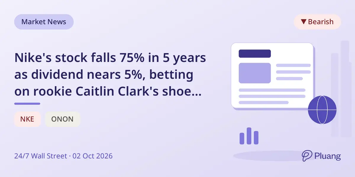 Nike's stock falls 75% in 5 years as dividend nears 5%, betting on rookie Caitlin Clark's shoe to revive growth.