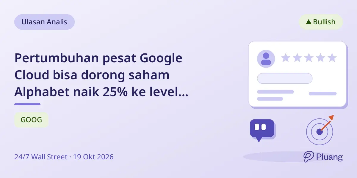 Pertumbuhan pesat Google Cloud bisa dorong saham Alphabet naik 25% ke level tertinggi baru dalam setahun.
