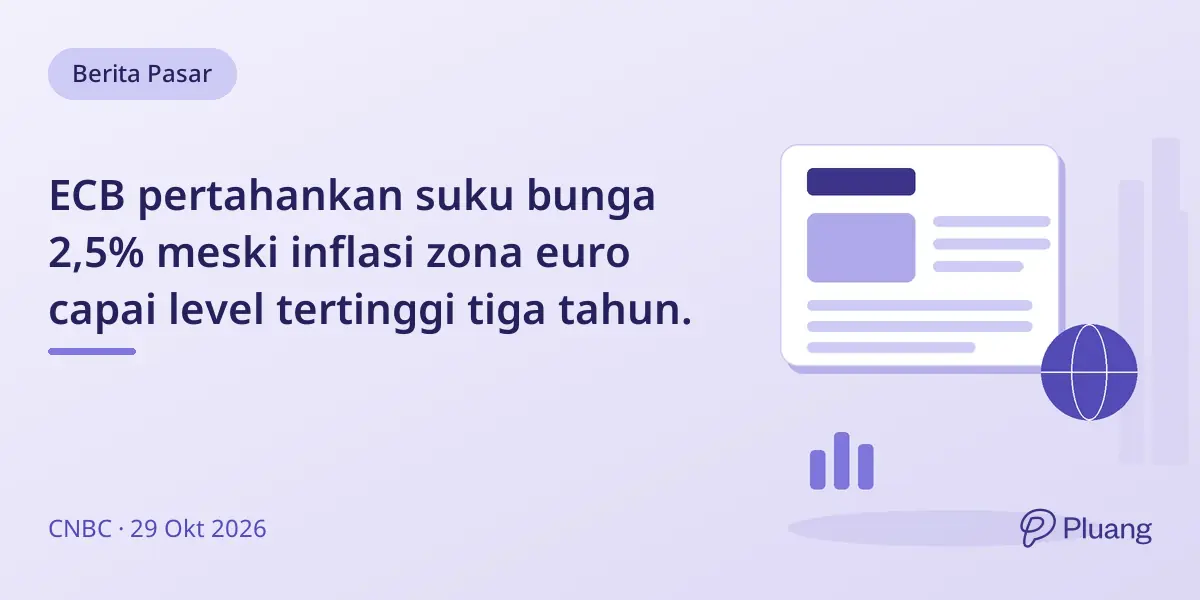 ECB pertahankan suku bunga 2,5% meski inflasi zona euro capai level tertinggi tiga tahun.