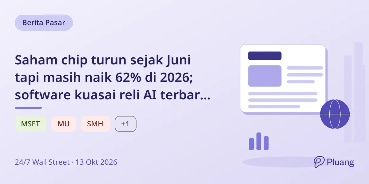 Saham chip turun sejak Juni tapi masih naik 62% di 2026; software kuasai reli AI terbaru, kata Jim Cramer.