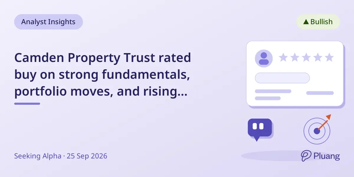 Camden Property Trust rated buy on strong fundamentals, portfolio moves, and rising growth prospects.