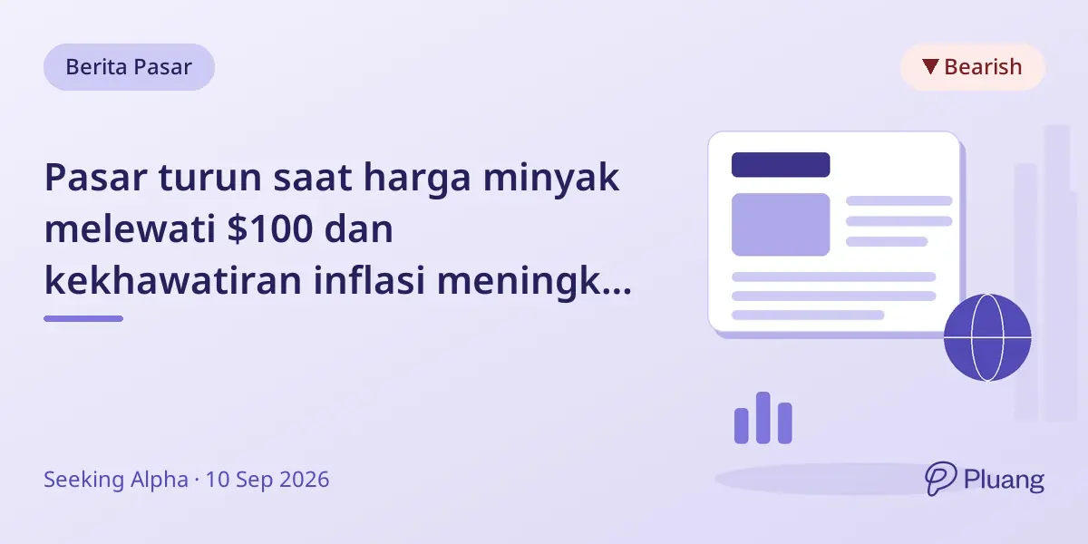 Pasar turun saat harga minyak melewati $100 dan kekhawatiran inflasi meningkat dengan naiknya harga grosir.