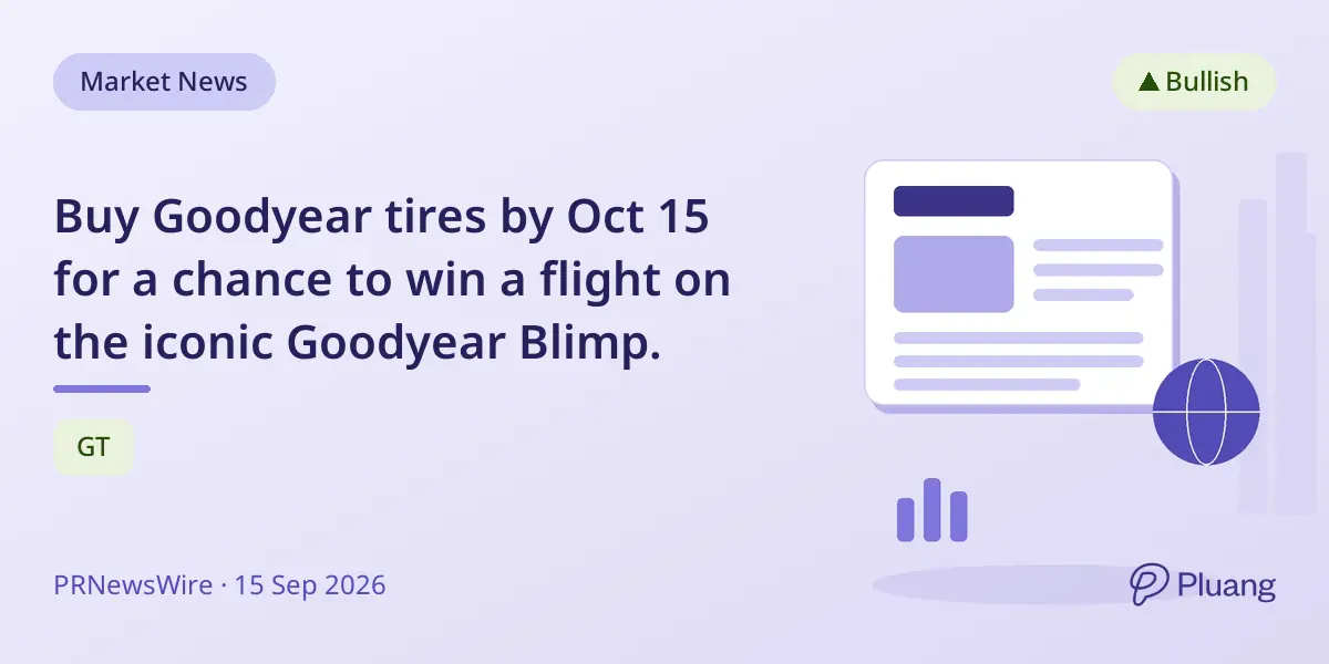 Buy Goodyear tires by Oct 15 for a chance to win a flight on the iconic Goodyear Blimp.