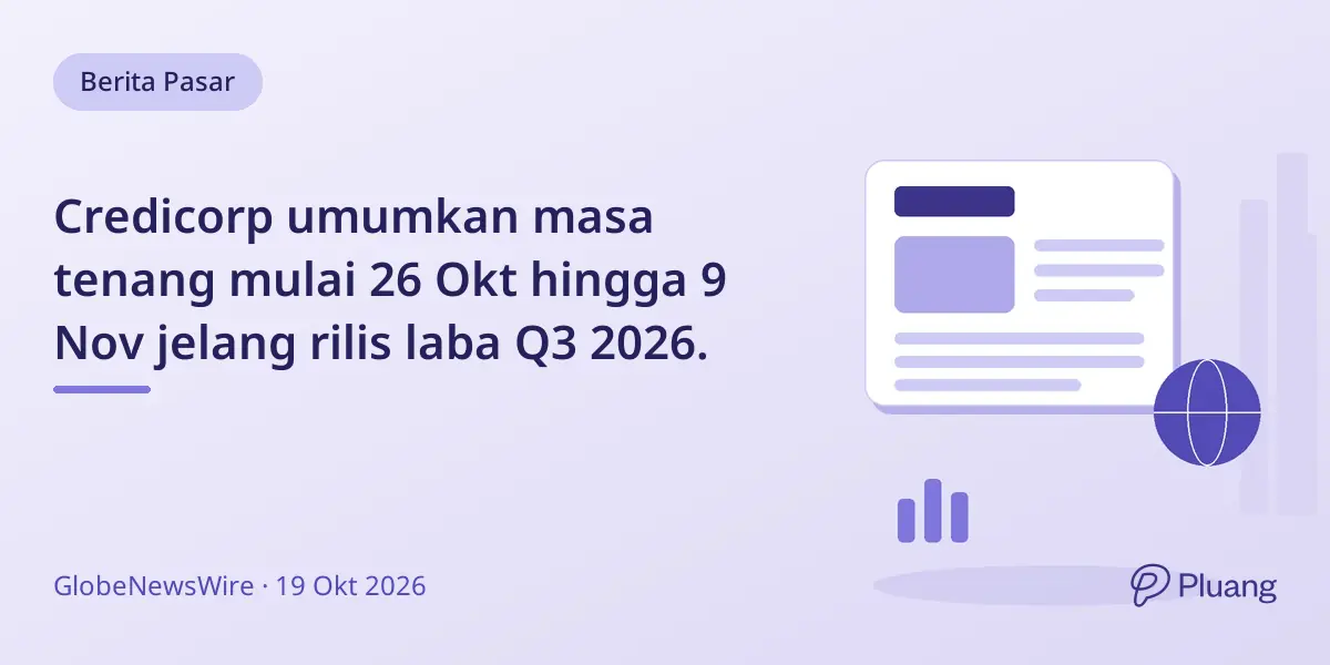 Credicorp umumkan masa tenang mulai 26 Okt hingga 9 Nov jelang rilis laba Q3 2026.
