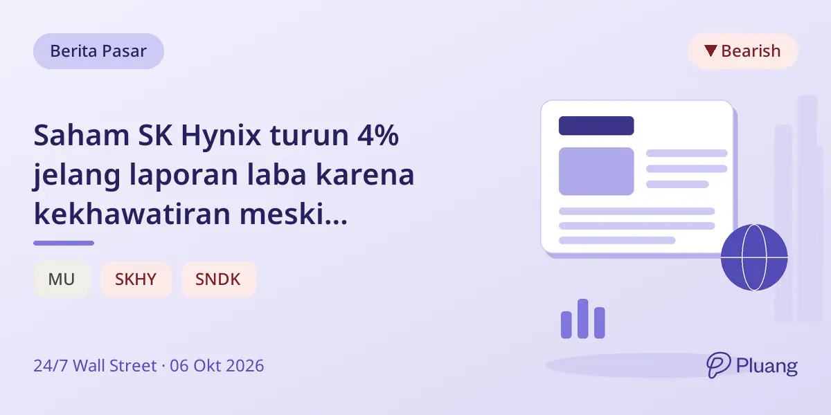 Saham SK Hynix turun 4% jelang laporan laba karena kekhawatiran meski permintaan AI kuat.