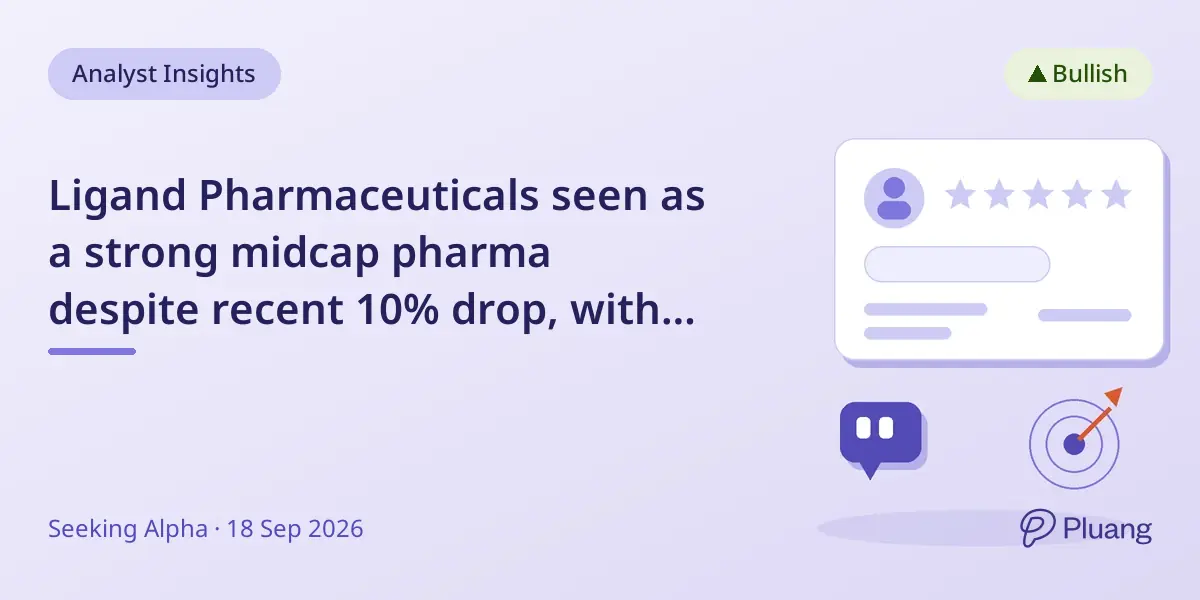 Ligand Pharmaceuticals seen as a strong midcap pharma despite recent 10% drop, with promising royalty assets.