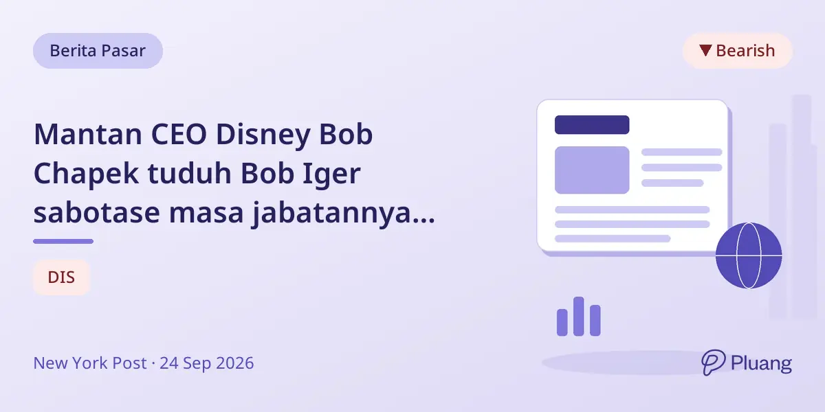 Mantan CEO Disney Bob Chapek tuduh Bob Iger sabotase masa jabatannya dalam memoar baru.