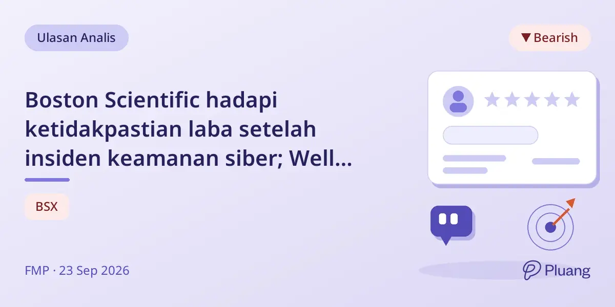 Boston Scientific hadapi ketidakpastian laba setelah insiden keamanan siber; Wells Fargo turunkan target harga.
