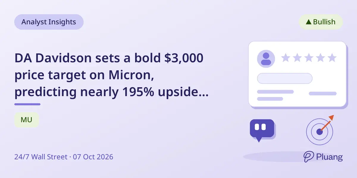 DA Davidson sets a bold $3,000 price target on Micron, predicting nearly 195% upside amid AI-driven growth optimism.